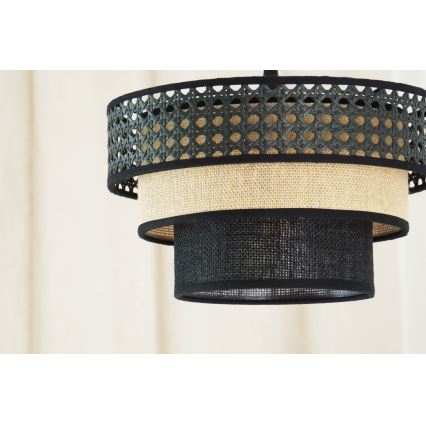 Brilagi - Pendel DAKOTA LUNETA 1xE27/15W/230V diameter 25 cm sort/beige