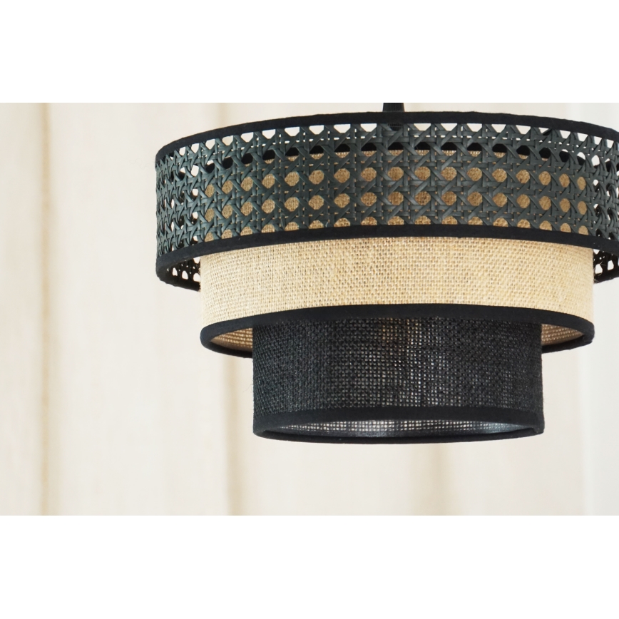 Brilagi - Pendel DAKOTA LUNETA 1xE27/15W/230V diameter 25 cm sort/beige