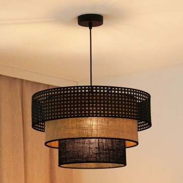 Brilagi - Pendel DAKOTA LUNETA 1xE27/15W/230V diameter 45 cm sort/beige