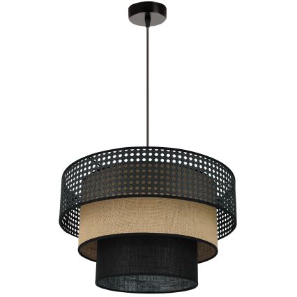 Brilagi - Pendel DAKOTA LUNETA 1xE27/15W/230V diameter 45 cm sort/beige
