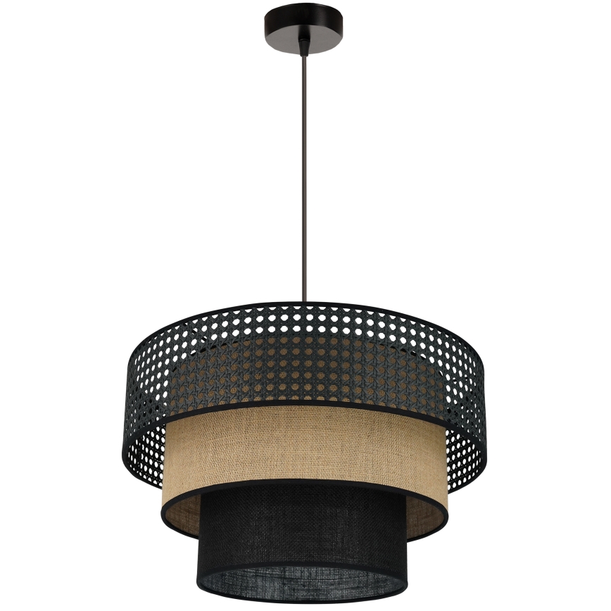 Brilagi - Pendel DAKOTA LUNETA 1xE27/15W/230V diameter 45 cm sort/beige