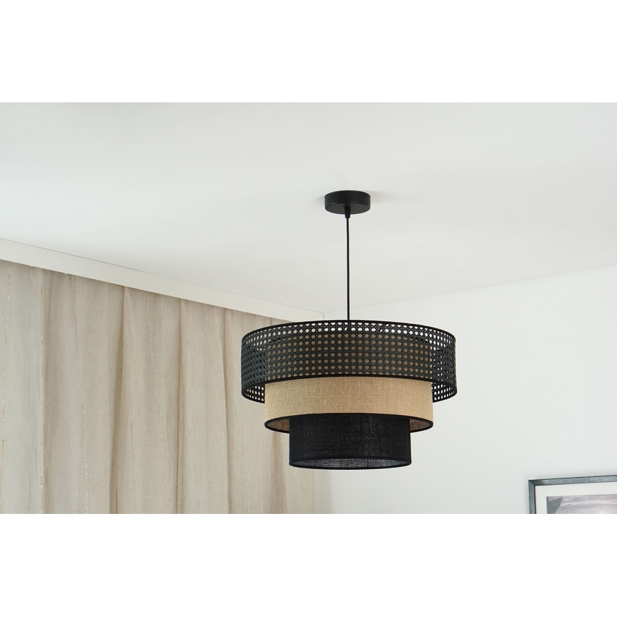Brilagi - Pendel DAKOTA LUNETA 1xE27/15W/230V diameter 45 cm sort/beige