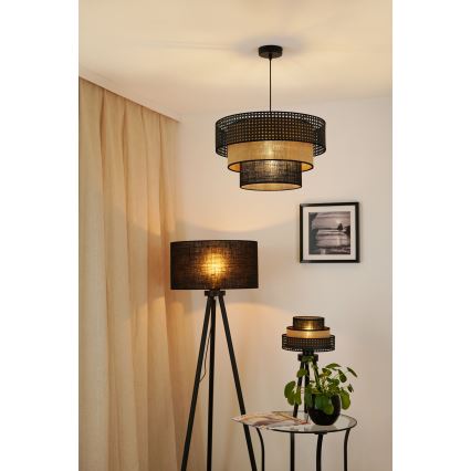 Brilagi - Pendel DAKOTA LUNETA 1xE27/15W/230V diameter 45 cm sort/beige