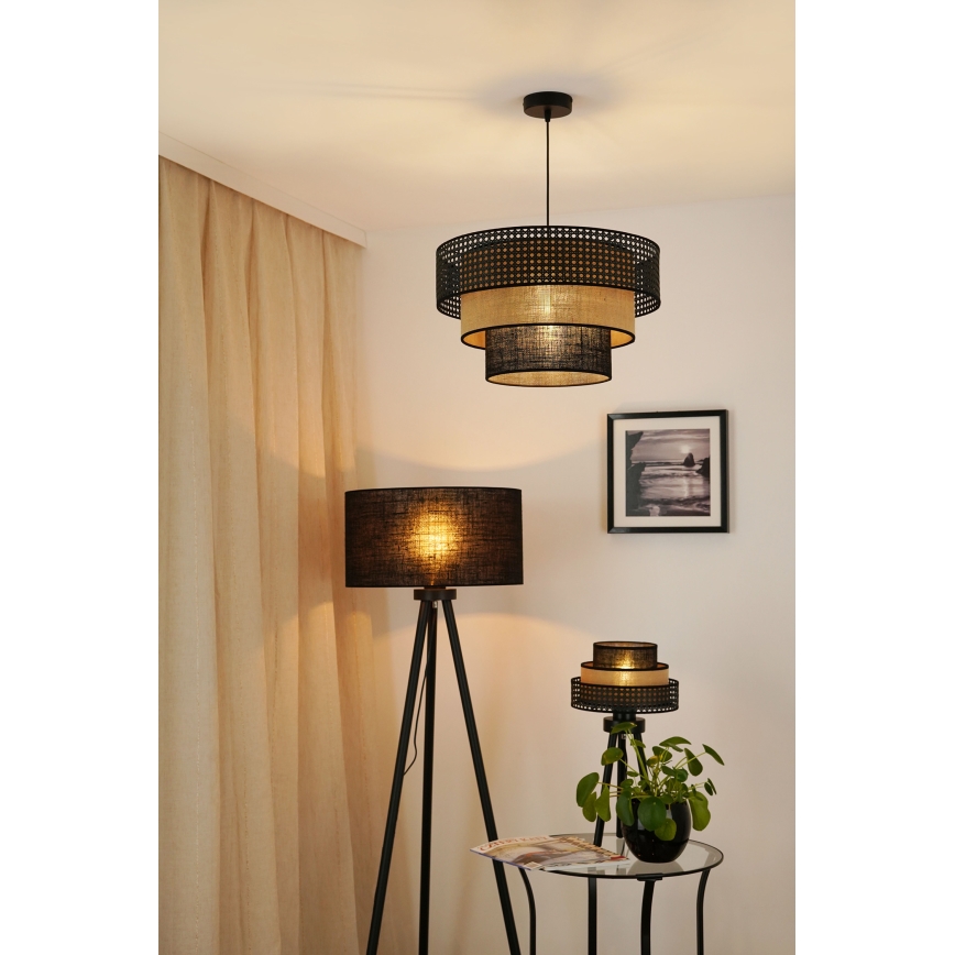 Brilagi - Pendel DAKOTA LUNETA 1xE27/15W/230V diameter 45 cm sort/beige