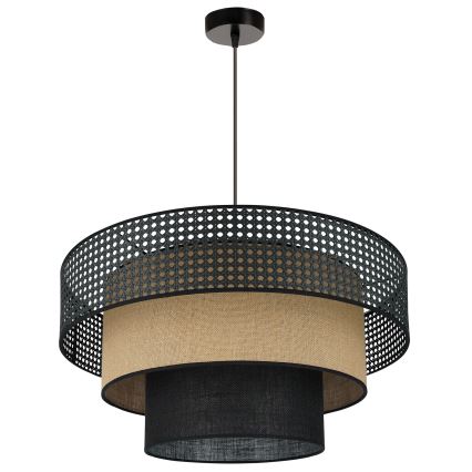 Brilagi - Pendel DAKOTA LUNETA 1xE27/15W/230V diameter 60 cm sort/beige