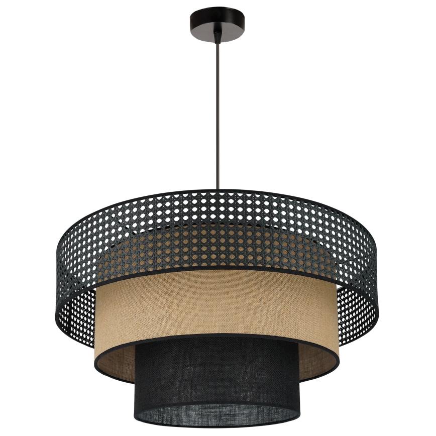 Brilagi - Pendel DAKOTA LUNETA 1xE27/15W/230V diameter 60 cm sort/beige