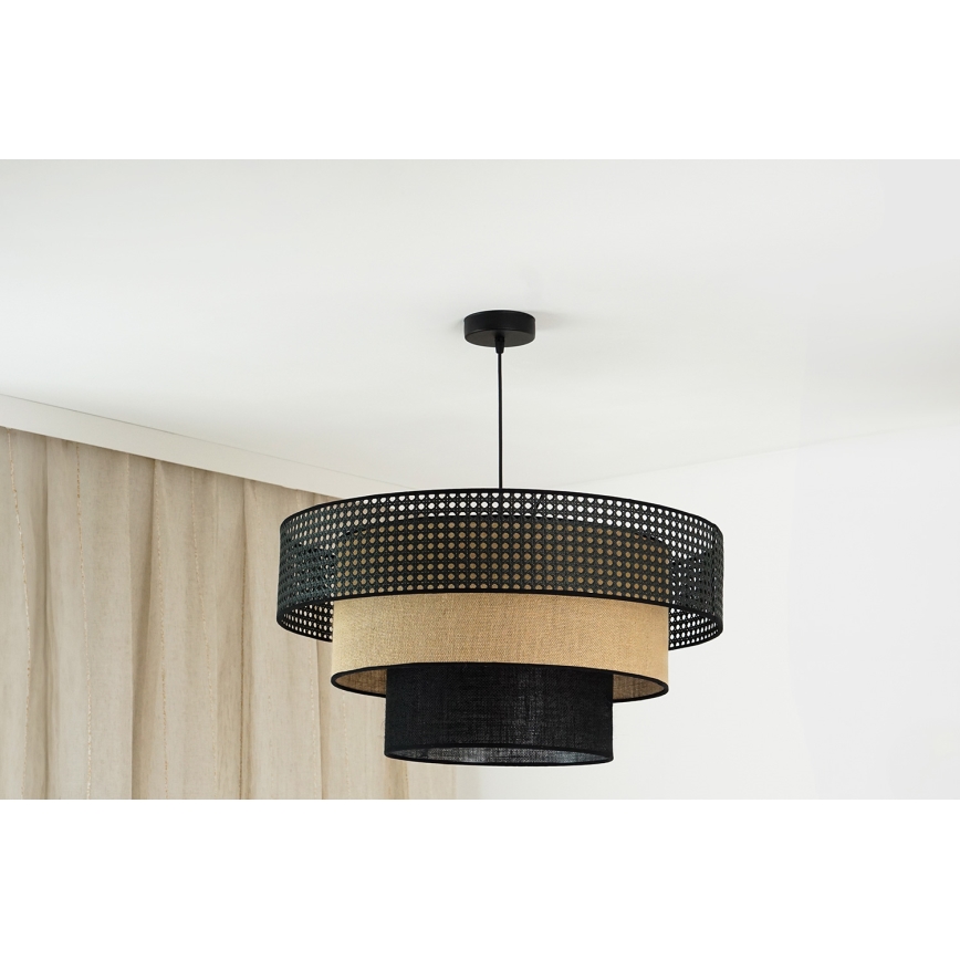 Brilagi - Pendel DAKOTA LUNETA 1xE27/15W/230V diameter 60 cm sort/beige