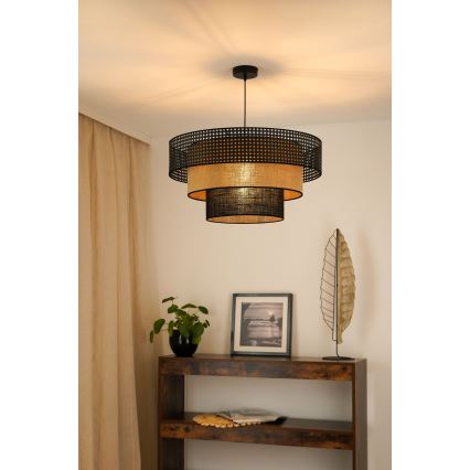 Brilagi - Pendel DAKOTA LUNETA 1xE27/15W/230V diameter 60 cm sort/beige