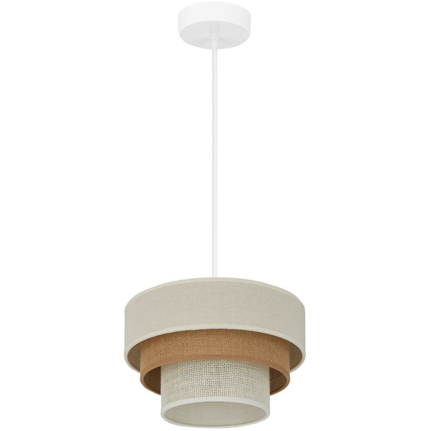 Brilagi - Pendel DENVER LUNETA 1xE27/15W/230V diameter 25 cm beige/brun/cremefarvet