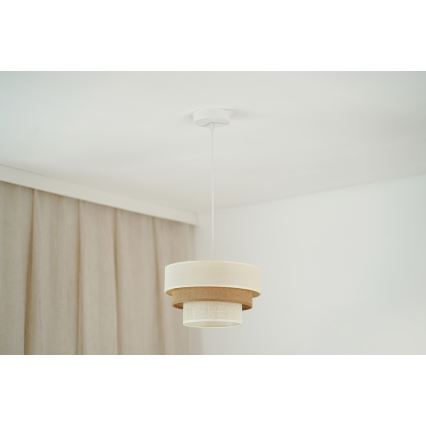 Brilagi - Pendel DENVER LUNETA 1xE27/15W/230V diameter 25 cm beige/brun/cremefarvet