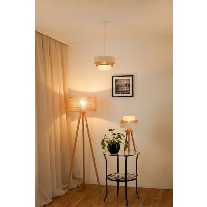 Brilagi - Pendel DENVER LUNETA 1xE27/15W/230V diameter 25 cm beige/brun/cremefarvet