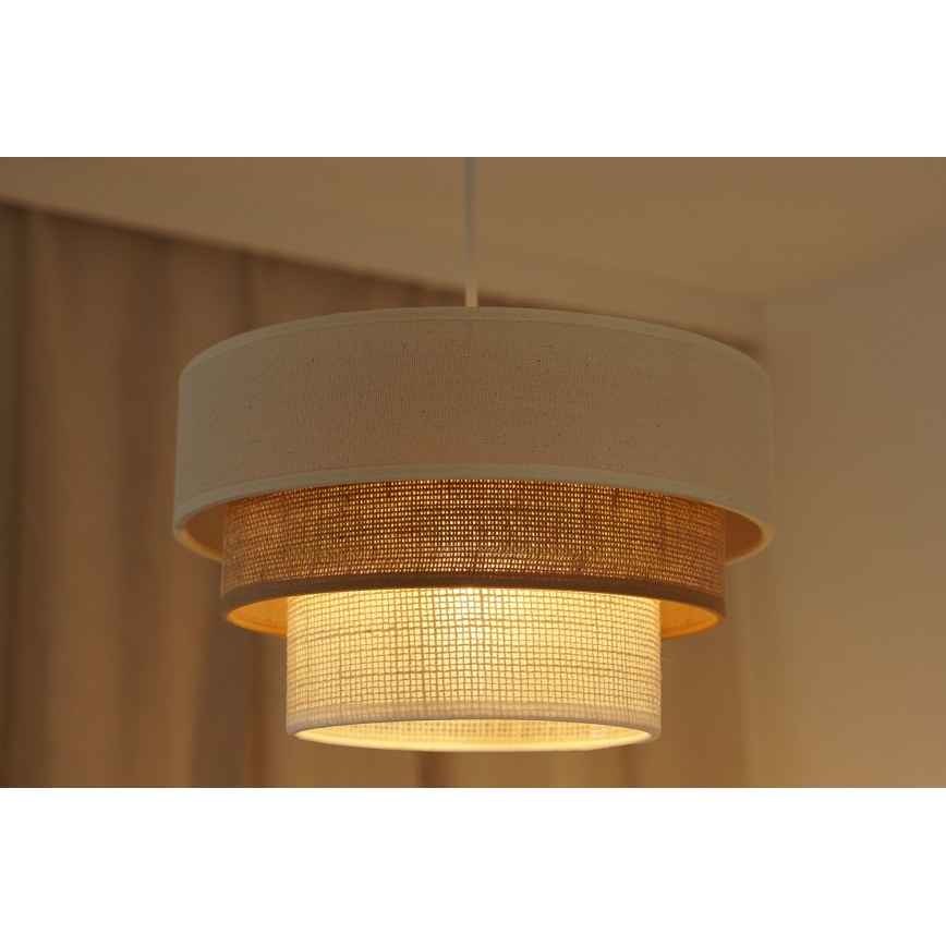 Brilagi - Pendel DENVER LUNETA 1xE27/15W/230V diameter 25 cm beige/brun/cremefarvet
