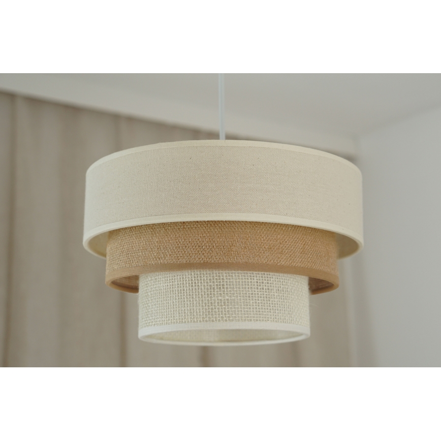 Brilagi - Pendel DENVER LUNETA 1xE27/15W/230V diameter 25 cm beige/brun/cremefarvet