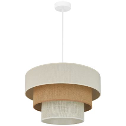 Brilagi - Pendel DENVER LUNETA 1xE27/15W/230V diameter 45 cm beige/brun/cremefarvet