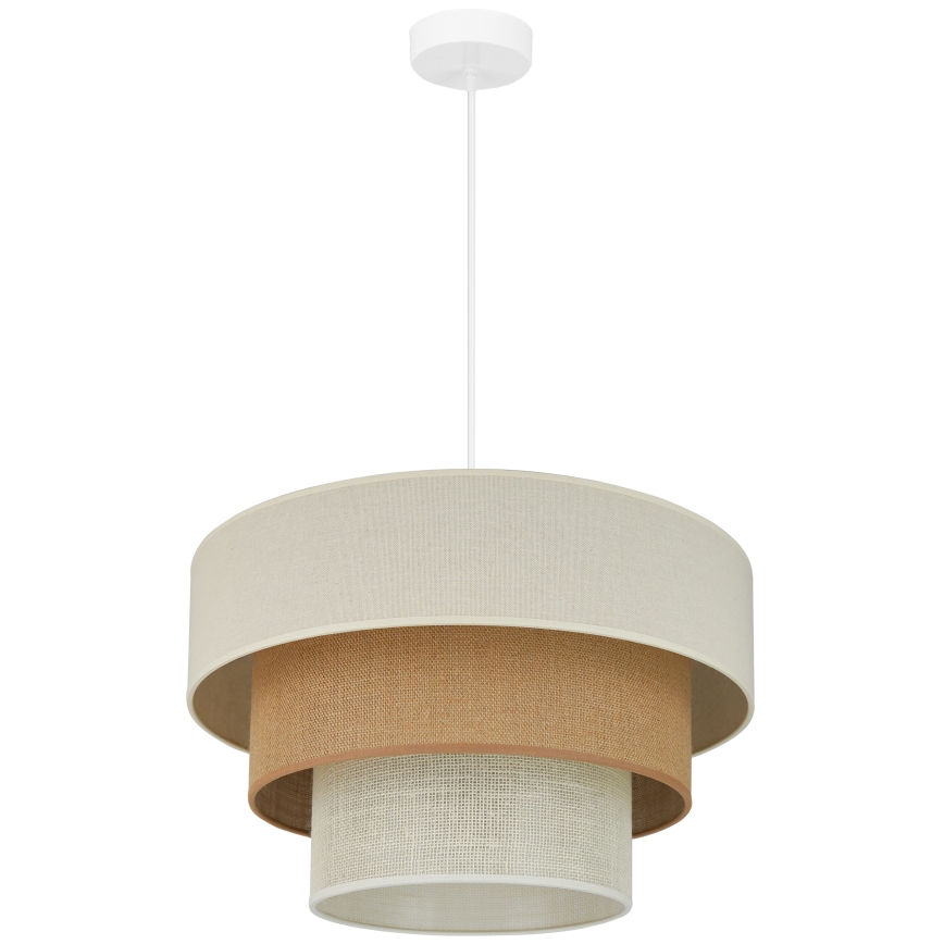 Brilagi - Pendel DENVER LUNETA 1xE27/15W/230V diameter 45 cm beige/brun/cremefarvet