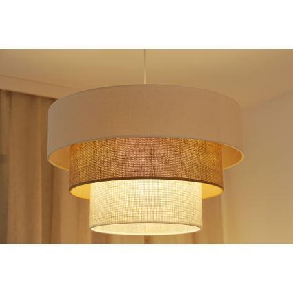 Brilagi - Pendel DENVER LUNETA 1xE27/15W/230V diameter 45 cm beige/brun/cremefarvet