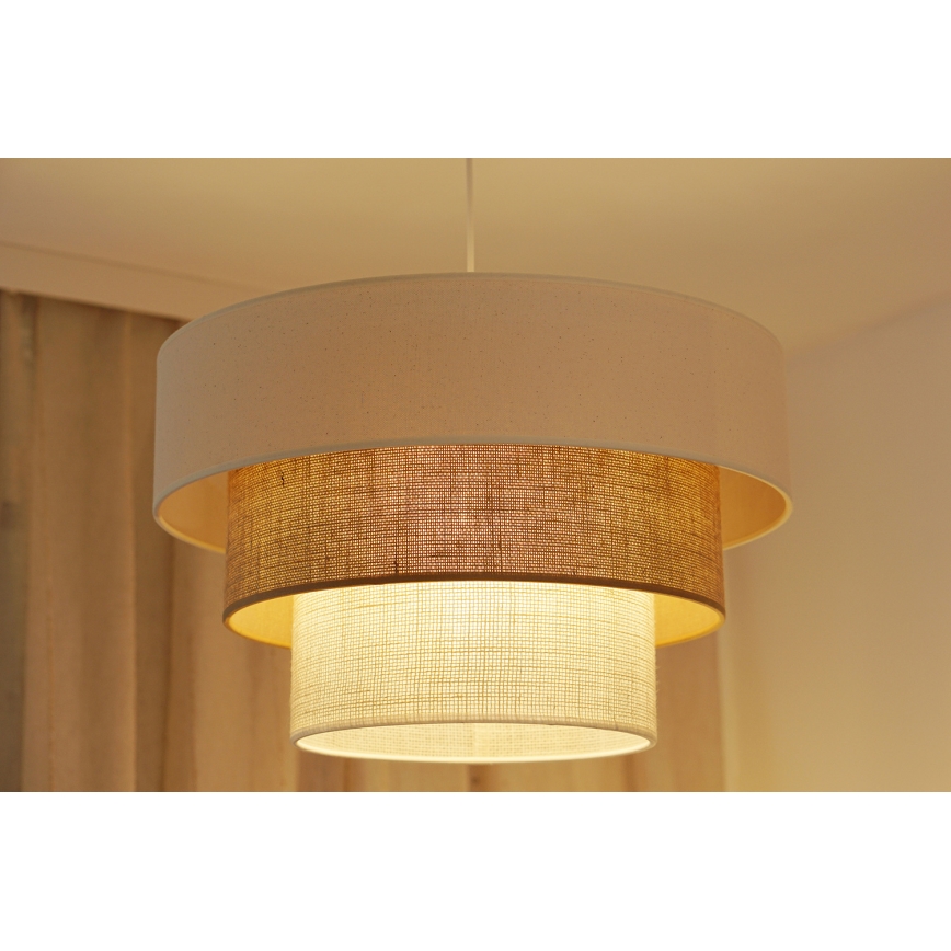 Brilagi - Pendel DENVER LUNETA 1xE27/15W/230V diameter 45 cm beige/brun/cremefarvet