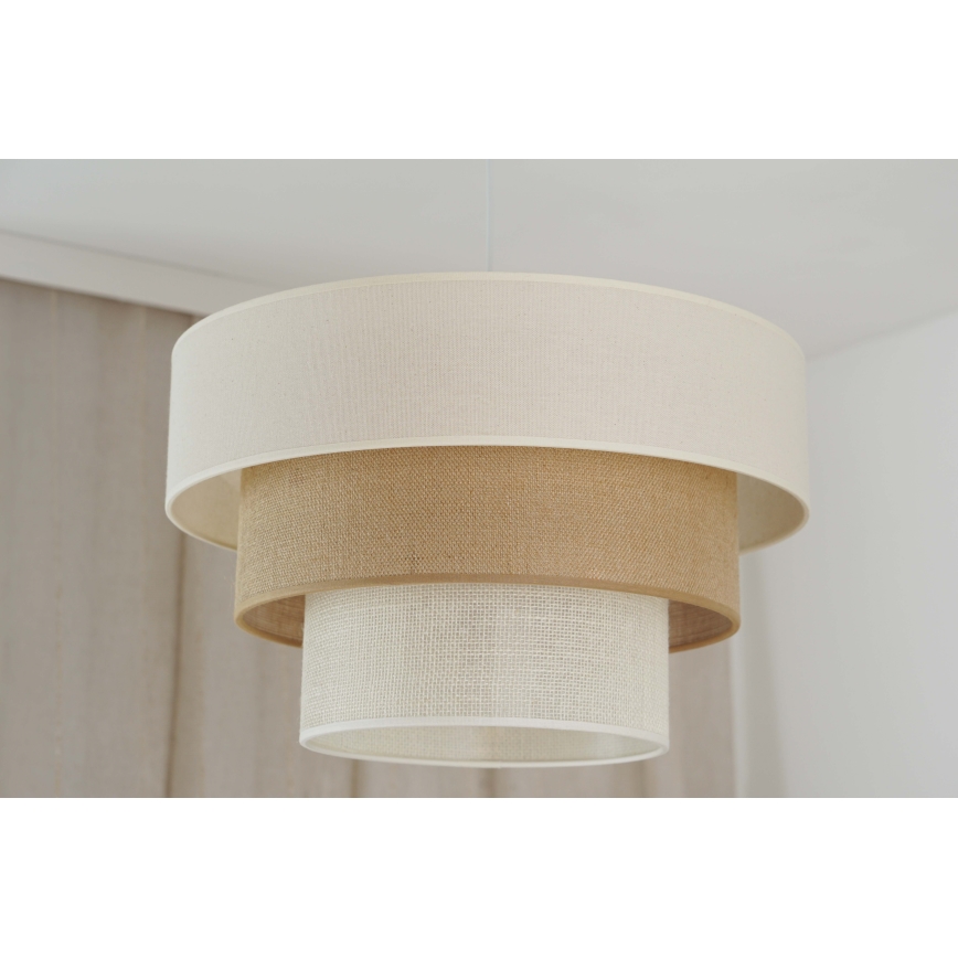 Brilagi - Pendel DENVER LUNETA 1xE27/15W/230V diameter 45 cm beige/brun/cremefarvet