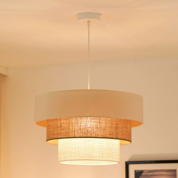 Brilagi - Pendel DENVER LUNETA 1xE27/15W/230V diameter 45 cm beige/brun/cremefarvet