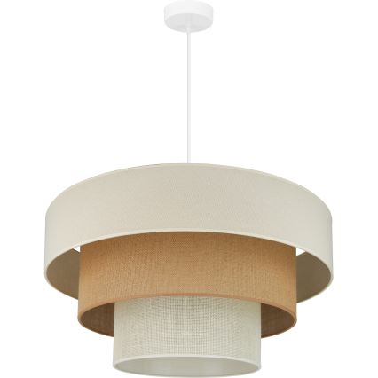 Brilagi - Pendel DENVER LUNETA 1xE27/15W/230V diameter 60 cm beige/brun/cremefarvet