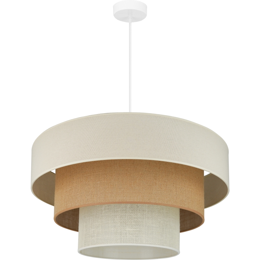 Brilagi - Pendel DENVER LUNETA 1xE27/15W/230V diameter 60 cm beige/brun/cremefarvet