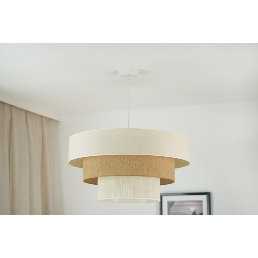 Brilagi - Pendel DENVER LUNETA 1xE27/15W/230V diameter 60 cm beige/brun/cremefarvet