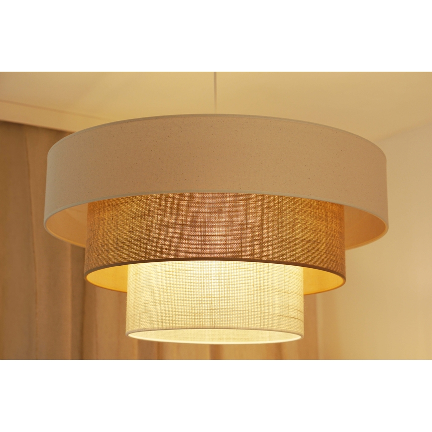 Brilagi - Pendel DENVER LUNETA 1xE27/15W/230V diameter 60 cm beige/brun/cremefarvet