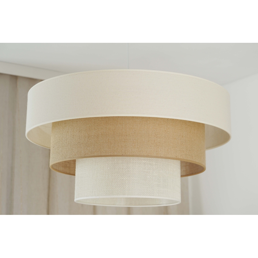 Brilagi - Pendel DENVER LUNETA 1xE27/15W/230V diameter 60 cm beige/brun/cremefarvet