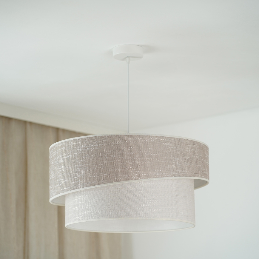 Brilagi - Pendel DOVER SHINE 1xE27/15W/230V diameter 50 cm grå/cremefarvet