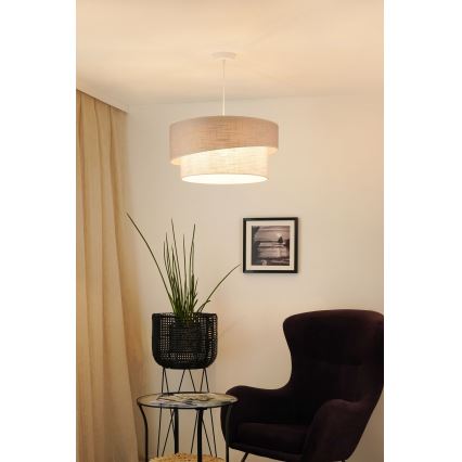 Brilagi - Pendel DOVER SHINE 1xE27/15W/230V diameter 50 cm grå/cremefarvet