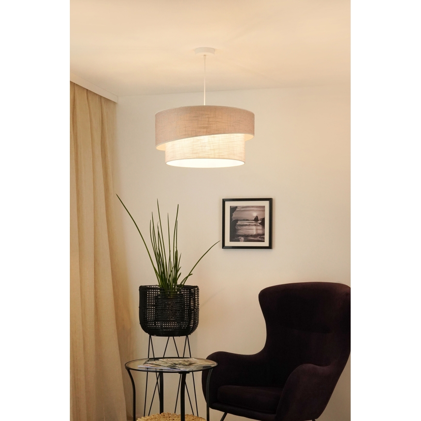 Brilagi - Pendel DOVER SHINE 1xE27/15W/230V diameter 50 cm grå/cremefarvet