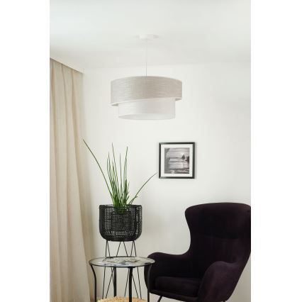 Brilagi - Pendel DOVER SHINE 1xE27/15W/230V diameter 50 cm grå/cremefarvet