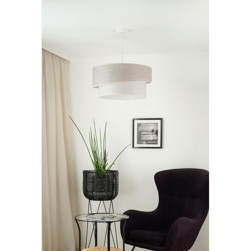 Brilagi - Pendel DOVER SHINE 1xE27/15W/230V diameter 50 cm grå/cremefarvet