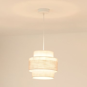 Brilagi - Pendel DOVER SPACE 1xE27/15W/230V diameter 25 cm grå/cremefarvet