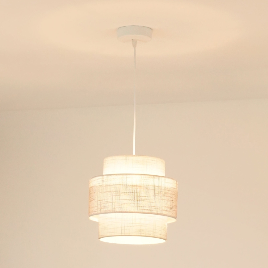 Brilagi - Pendel DOVER SPACE 1xE27/15W/230V diameter 25 cm grå/cremefarvet