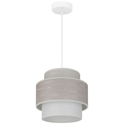 Brilagi - Pendel DOVER SPACE 1xE27/15W/230V diameter 25 cm grå/cremefarvet