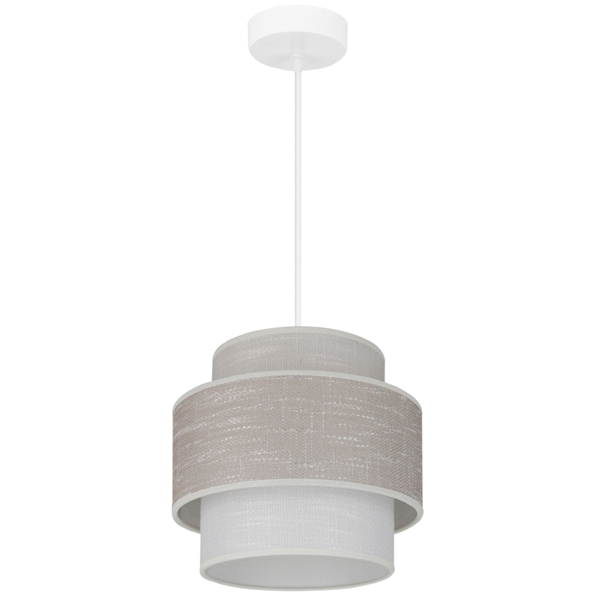 Brilagi - Pendel DOVER SPACE 1xE27/15W/230V diameter 25 cm grå/cremefarvet