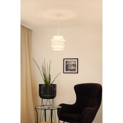Brilagi - Pendel DOVER SPACE 1xE27/15W/230V diameter 25 cm grå/cremefarvet