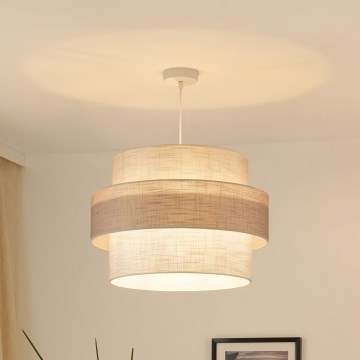 Brilagi - Pendel DOVER SPACE 1xE27/15W/230V diameter 50 cm grå/cremefarvet