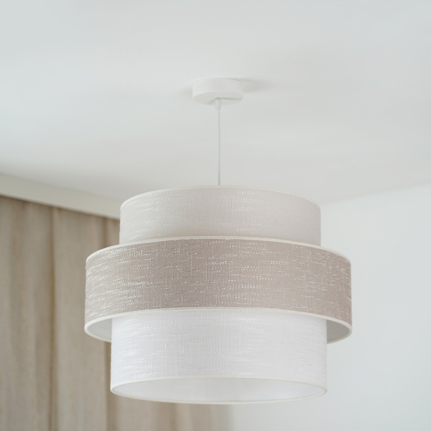 Brilagi - Pendel DOVER SPACE 1xE27/15W/230V diameter 50 cm grå/cremefarvet