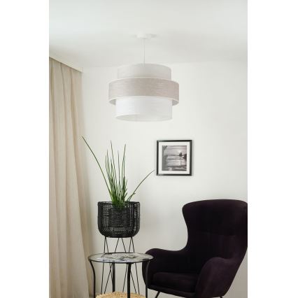 Brilagi - Pendel DOVER SPACE 1xE27/15W/230V diameter 50 cm grå/cremefarvet