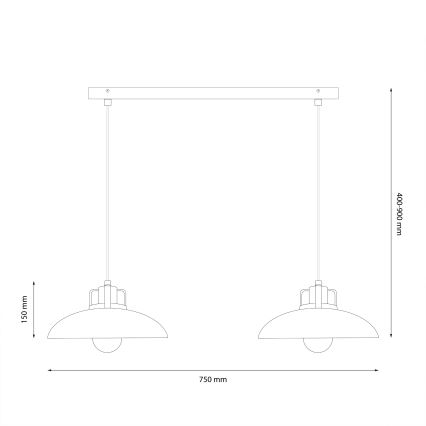 Brilagi - Pendel FLAMENGO 2xE27/60W/230V hvid