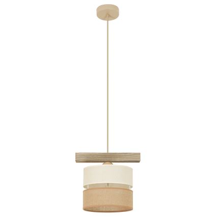 Brilagi - Pendel FOREST 1xE27/15W/230V fyrretræ/beige/cremefarvet