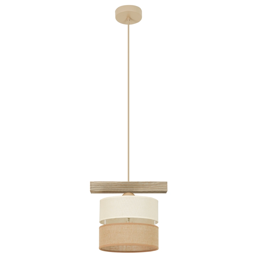 Brilagi - Pendel FOREST 1xE27/15W/230V fyrretræ/beige/cremefarvet