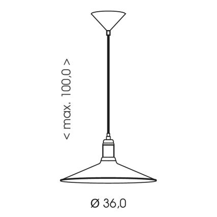 Brilagi - Pendel FORGE med wireophæng 1xE27/60W/230V Ø 36 cm kobber/patina