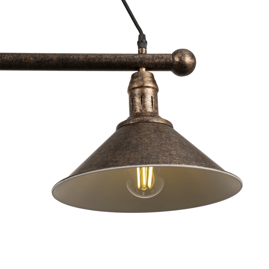 BRILAGI - Pendel FORGE på wire 3xE27/60W/230V, kobber/patina