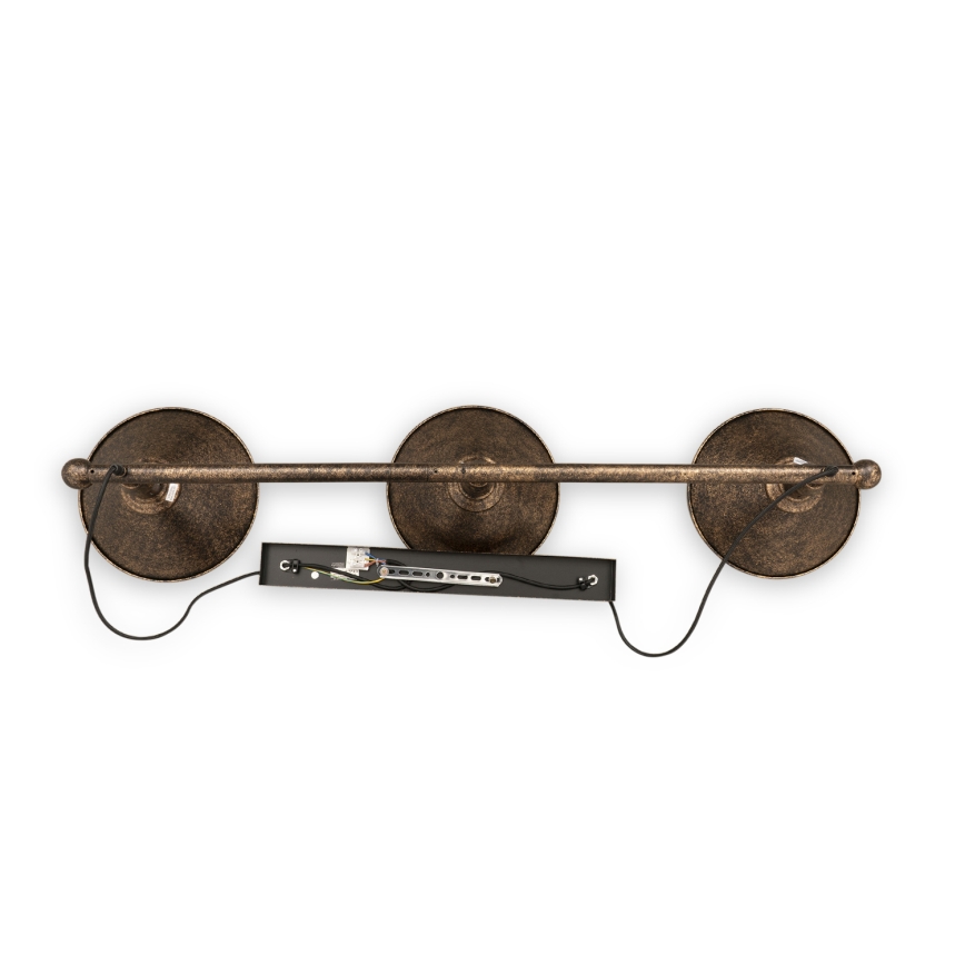BRILAGI - Pendel FORGE på wire 3xE27/60W/230V, kobber/patina