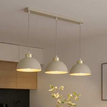 Brilagi - Pendel med kabel 3xE27/60W/230V beige/guld