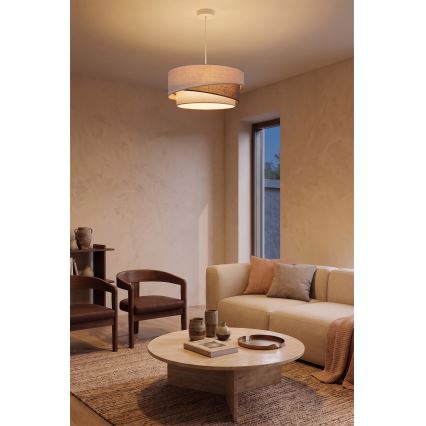 Brilagi - Pendel med kabel ARROW 1xE27/60W/230V Ø 45 cm beige/brun/hvid