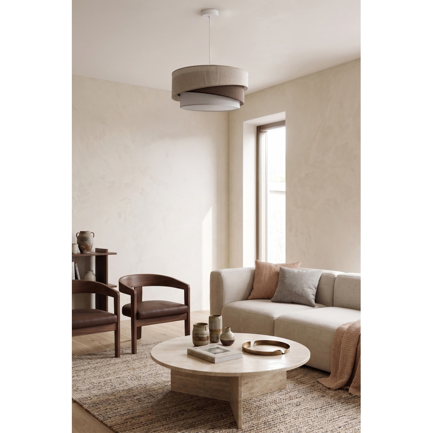 Brilagi - Pendel med kabel ARROW 1xE27/60W/230V Ø 45 cm beige/brun/hvid